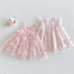 【73-120cm】ワンピース バタフライピンク 可愛い