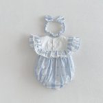 【66-140cm】ロンパースorワンピース ブルー ストライプ 姉妹服 - 画像 (6)