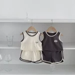 【73-100cm】セットアップ ベビー ノーカラー カジュアル - 画像 (3)