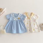 【73-120cm】ワンピース ベビー アヒル柄 セーラー - 画像 (2)