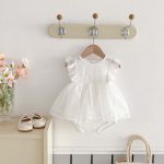 【66-90cm】ロンパース レース ホワイト フリル - 画像 (6)