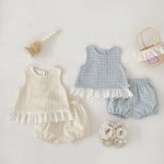 【73-120cm】セットアップ チェック ベスト＆ブルマ - 画像 (7)