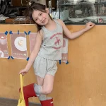【80-130cm】セットアップ 女の子 英字プリント - 画像 (3)