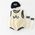 【66-90cm】ロンパース ABCノースリーブ 肌触り良い - 画像 (2)