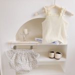 【73-100cm】セット リボン キャミソール＆花柄ふんわりスカートパンツ - 画像 (10)