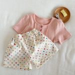 【80-120cm】ショートパンツ カラフル ハートプリント - 画像 (5)