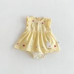 【66-90cm】ロンパース アヒル チェック 可愛い ベビー服 - 画像 (3)