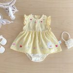 【66-90cm】ロンパース アヒル チェック 可愛い ベビー服 - 画像 (8)