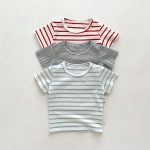 【73-100cm】半袖Tシャツ 肌触り 優しい 無地ORボーダー柄 - 画像 (9)