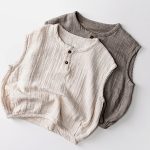 【80-130cm】トップス ガーゼ素材 ノースリーブ - 画像 (8)