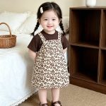 【73-120cm】サロペワンピース ヒョウ柄 可愛い 女の子 - 画像 (2)