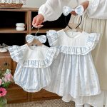 【66-140cm】ロンパースorワンピース ブルー ストライプ 姉妹服 - 画像 (13)