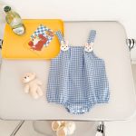 【66-90cm】ロンパース ウサギ チェック ベビー服 - 画像 (10)