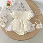 【66-90cm】ロンパース フラワー レース ベビー服 - 画像 (3)