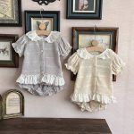 【73-100cm】セット レース フリル 透かし編み 半袖 - 画像 (3)