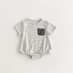 【66-100cm】ロンパースORサロペットORTシャツ カジュアル ボーダー - 画像 (7)