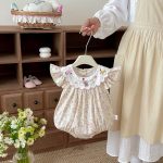 【66-90cm】ロンパース ベビー 花柄 フリル おしゃれ - 画像 (3)