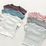【73-100cm】半袖Tシャツ 肌触り 優しい 無地ORボーダー柄 - 画像 (7)