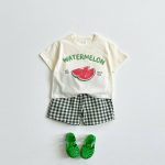 【80-130cm】セットアップ 英字 フルーツ 肌に優しい - 画像 (5)