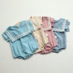 【66-90cm】ロンパース＆帽子 ベビー ビッグラペル