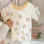 【90-140cm】ルームウェア フリル プリント ワンピース - 画像 (12)