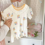 【90-140cm】ルームウェア フリル プリント ワンピース - 画像 (10)