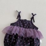 【66-90cm】ロンパースワンピース ベビー キャミ蝶結び - 画像 (8)