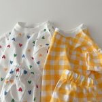 【66-100cm】セットアップ ベビー チェック or ハート柄 - 画像 (4)