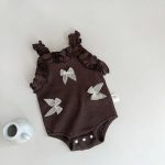 【66-90cm】ロンパース ベビーノースリーブ フリル リボン - 画像 (4)