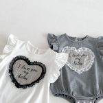 【66-90cm】ロンパース ベビー ハート柄 フリルデザイン - 画像 (8)