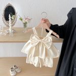 【73-100cm】セットアップ ベビー ビッグリボントップス＆パンツ - 画像 (4)