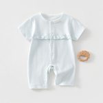 【66-90cm】ロンパース ベビー メロウ フリル 無地 - 画像 (5)