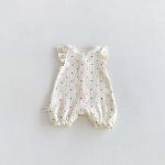 【66-90cm】ロンパース ベビー ドット 蝶結び フリル - 画像 (6)