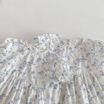 【66-140cm】ロンパースorワンピース ベビー 姉妹服 レースブルー花 - 画像 (16)
