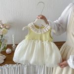 【73-100cm】ワンピース ベビー 丸襟 バルーン - 画像 (2)