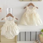 【66-100cm】ロンパースorワンピース ベビー レースプリンセス - 画像 (2)