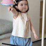 【73-100cm】トップスorデニムショートパンツ ベビー フリル カジュアル
