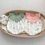 【66-90cm】ロンパース ベビー スイート フラワー 刺繍 - 画像 (2)