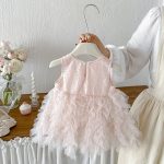 【73-100cm】ワンピース ベビー プリンセス風 チュール - 画像 (3)