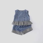 【73-100cm】セットアップ ベビー デニム チェック - 画像 (7)