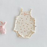 【66-90cm】ロンパース ベビー 小花柄 キャミロンパース - 画像 (4)