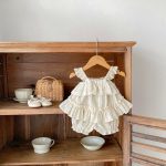 【66-100cm】セットアップ ベビー フリルキャミ＆無地ショートパンツ - 画像 (6)