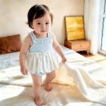 【66-90cm】ロンパース ベビー 可愛い ブルーキャミ - 画像 (2)