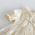 【66-90cm】ロンパース ベビー 蝶結び クリーム レース - 画像 (11)