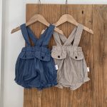 【66-90cm】サロペットロンパース ベビー ダブル ポケット - 画像 (3)