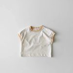 【73-100cm】シャツ ベビー カラー 切り替え 英字プリント - 画像 (4)