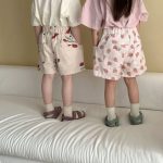 【80-150cm】ショートパンツ プリント コットン カジュアル - 画像 (5)