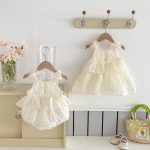 【66-100cm】ロンパースorワンピース ベビー レースプリンセス - 画像 (3)
