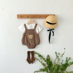 【66-90cm】サロペロンパース ベビー クマ ポケット ワッフル - 画像 (12)