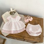 【66-100cm】トップス＆ブルマ ベビー  ピンク 蝶結び付き ドット - 画像 (8)